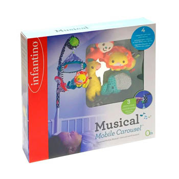 Infantino Musikuro m/spegel, mjuka figurer och ljud +0mdr